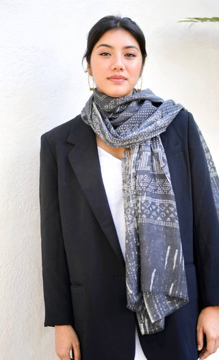 Geo Wool & Silk Scarf