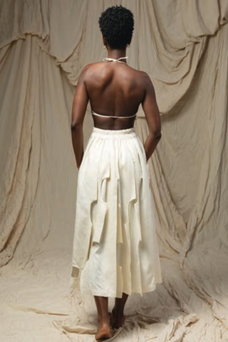 Pore Matka Silk Skirt, Natural