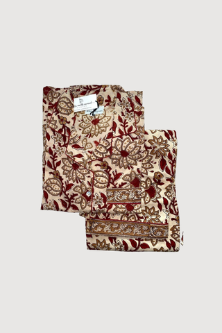 Block Printed Pajamas, Latte