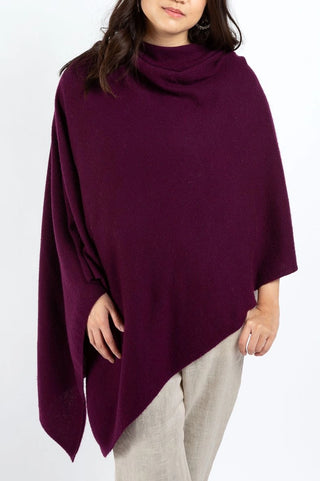 Cashmere Poncho, Eggplant