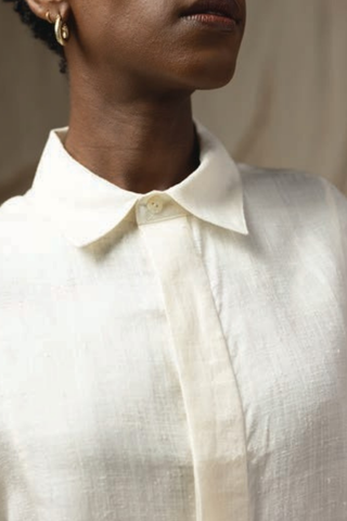 Pore Matka Silk Shirt, Natural