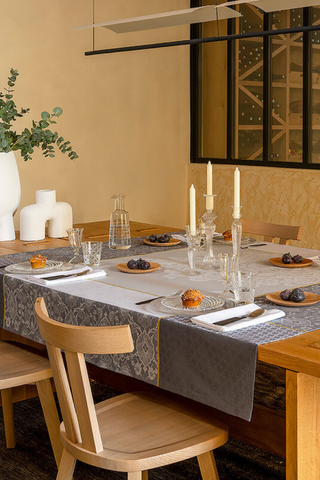 Coated Tablecloth 69x126" | Voya Icon Grey