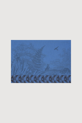 Cotton Placemat, Set of 4; Foret Enchantee Blue
