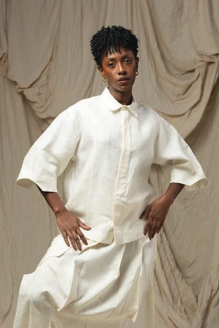 Pore Matka Silk Shirt, Natural