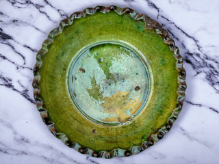 Handmade Fruit Bowls Tamegroute Bowls Green Glazed Pottery: 8" x 5" (20 x 12 cm)