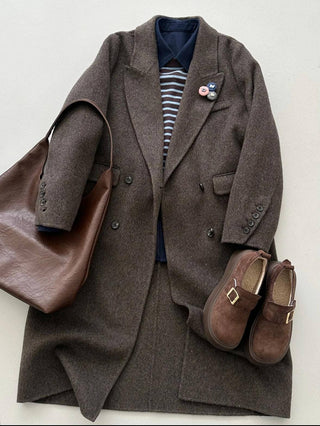 Eden Double-Breasted Wool Trench Coat