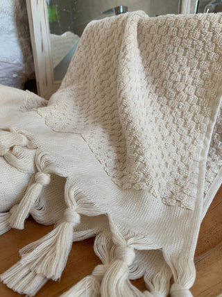 Dotted Terry Hand Towel: Taupe