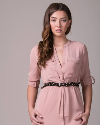 Cala Belt – Cognac | Skinny Snap Belt | One-Size Adjustable