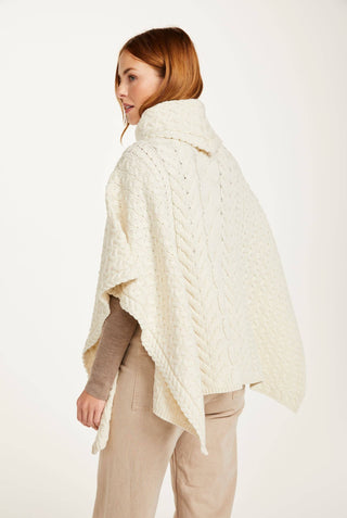 Torc Irish Knit Poncho, Cream