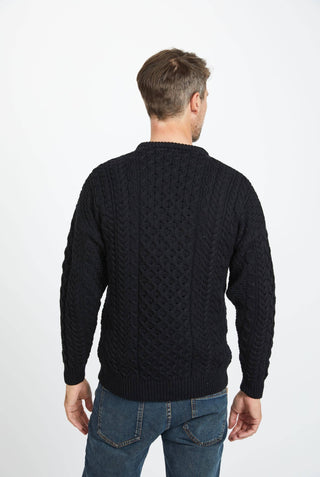 Inisheer Irish Knit Men's Sweater, Black