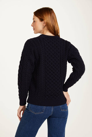 Inisheer Irish Knit Sweater, Ink Blue