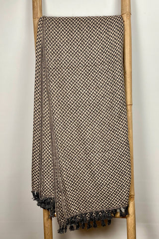 Chunky Weave Cashmere Throw Blanket, Camel