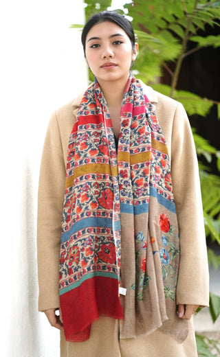 Kashmir Floral Wool Scarf