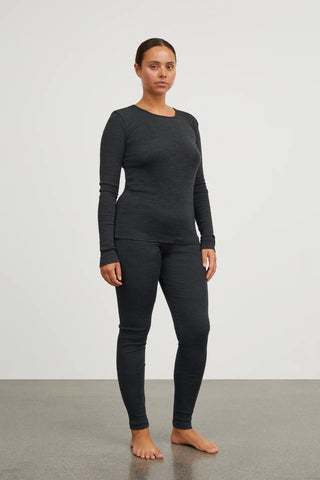 Amy Wool Leggings, Dark Grey Mélange