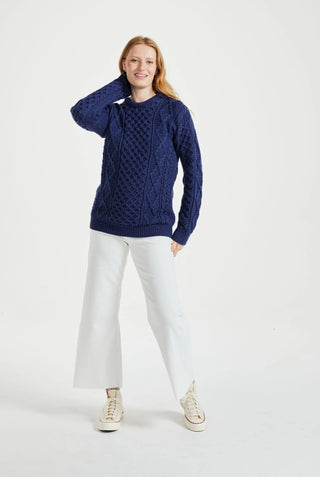 Éireann Irish Knit Sweater, Navy