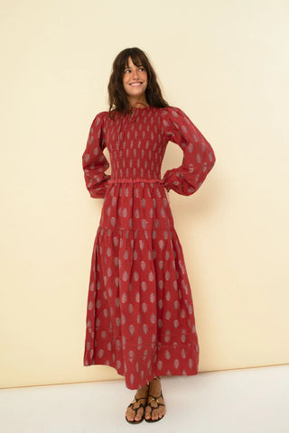 Camila Dress, Burgundy