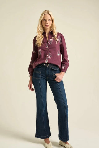 Leonor Blouse: Burgundy