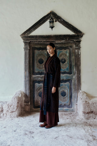 Auzangate Handwoven Alpaca Wool Overcoat