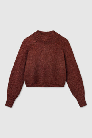 Chunky Mohair & Silk Sweater, Burnt Sienna