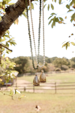 Poppy Seed Pod Pendant Necklace, XL Opera