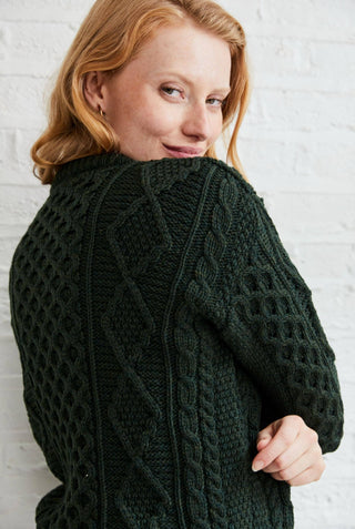 Éireann Irish Knit Sweater, Green