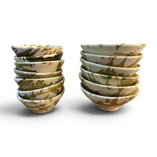 Handmade Yellow Splatter Clay Bowl ( SET OF 6 )