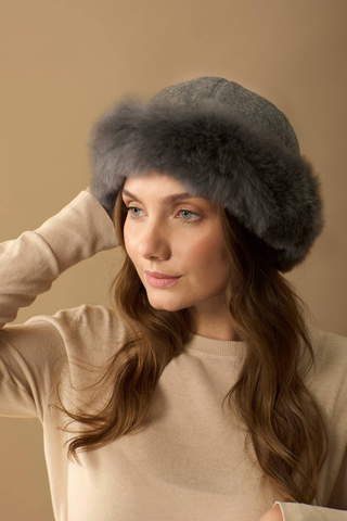 Handmade Felted Alpaca Fur Hat