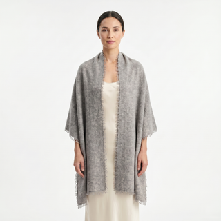 Undyed Cashmere Travel Wrap: Natural Melange