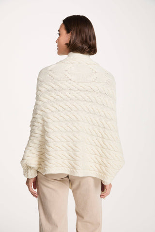 Knocknarea Ladies Merino Wrap Cardigan, Cream