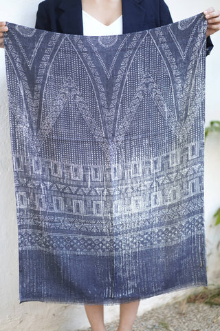 Geo Wool & Silk Scarf