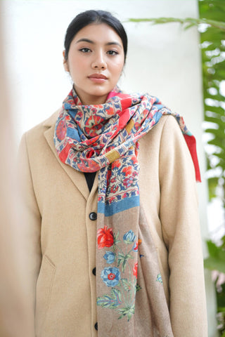Kashmir Floral Wool Scarf