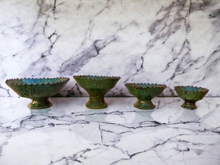 Handmade Fruit Bowls Tamegroute Bowls Green Glazed Pottery: 10"x6" (25 x 14 cm)