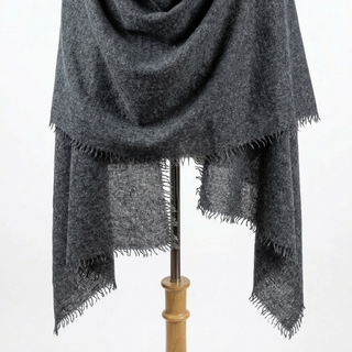 Undyed Cashmere Travel Wrap: Natural Melange