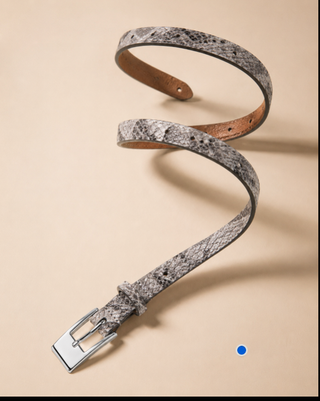 Glide Leather Belt: Slate Grey Croc Print