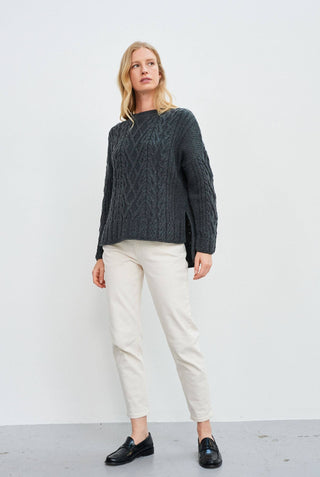 Tully Box Sweater, Slate Grey