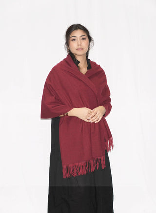 Cozy Cashmere Blend Stole - Maroon