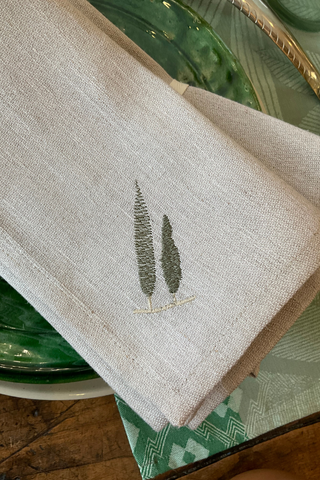 Cipressi Embroidered Napkins, Set of 4