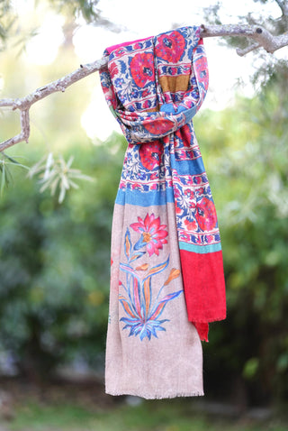 Kashmir Floral Wool Scarf