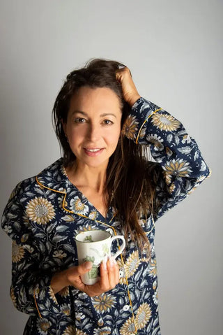 The Kathlyn. Pure cotton classic pj set with notch collar