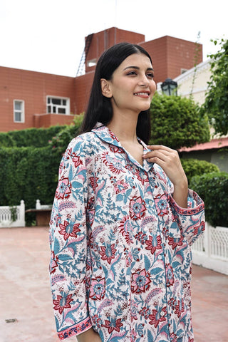 Block Printed Pajamas- 3 Piece Set