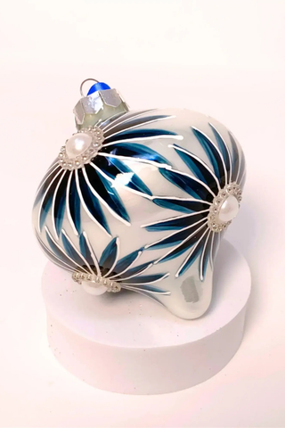 Handmade Floral Pearl Bauble, 4"