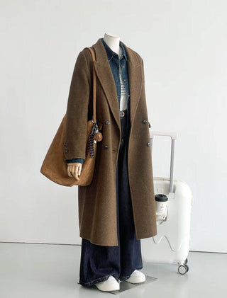 Eden Double-Breasted Wool Trench Coat