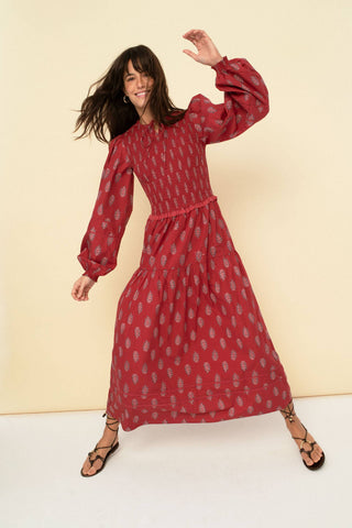 Camila Dress, Burgundy