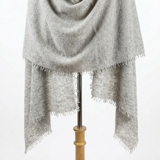 Undyed Cashmere Travel Wrap: Natural Melange