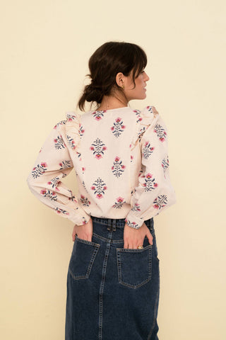 Sarah Block Print Blouse