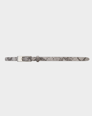Glide Leather Belt: Slate Grey Croc Print
