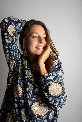 The Kathlyn. Pure cotton classic pj set with notch collar