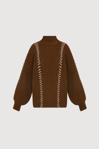 Mayu Alpaca Wool Sweater, Brown