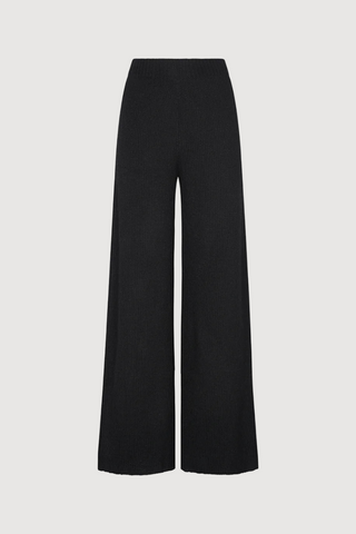 Luisa Baby Alpaca Wool Pants, Black