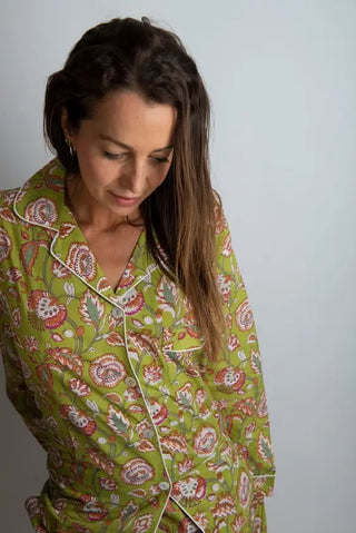 The Kathlyn. Pure cotton classic pj set with notch collar